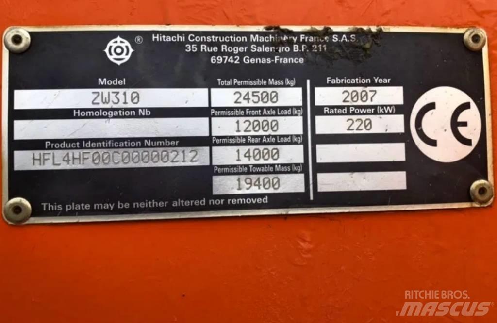 Hitachi ZW 310 Tekerlekli yükleyiciler