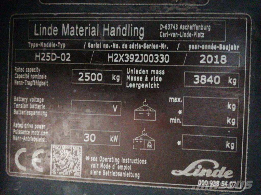 Linde H25D-02 Dizel forkliftler