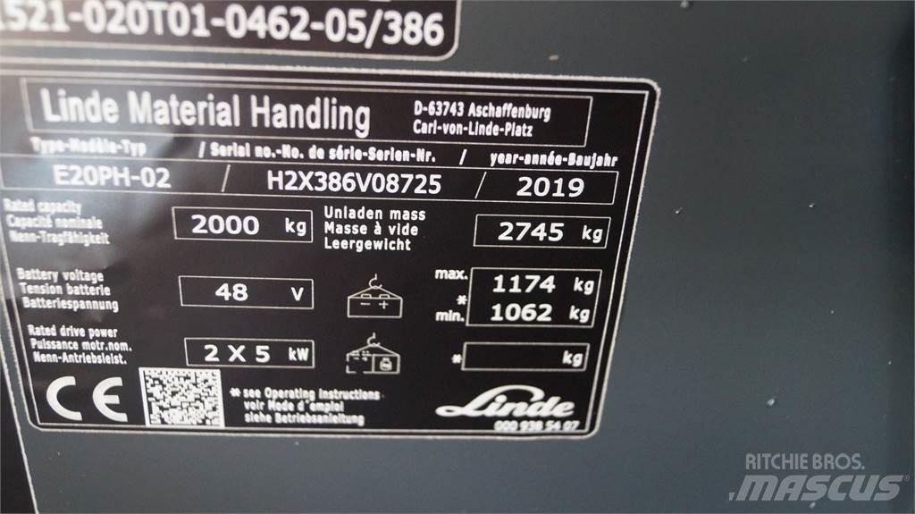 Linde E20PH Elektrikli forkliftler