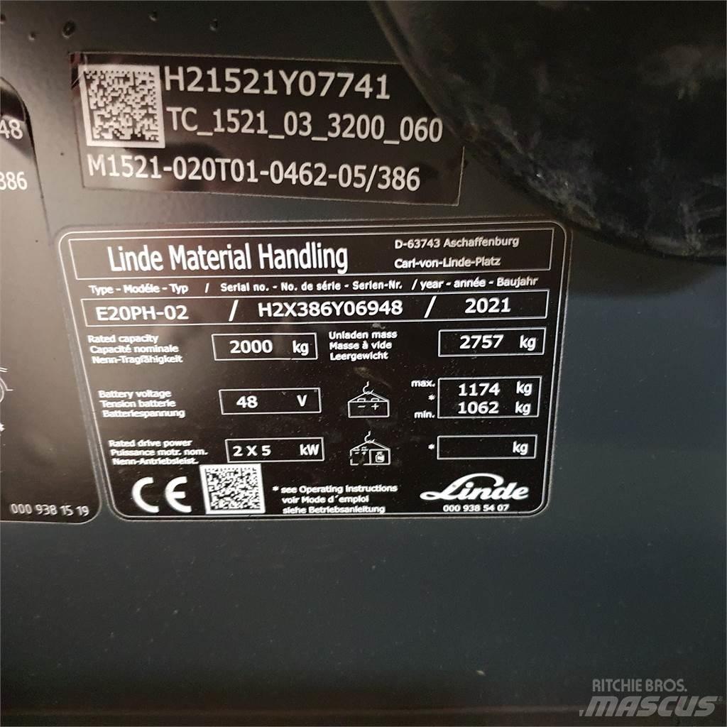 Linde E20PH Elektrikli forkliftler