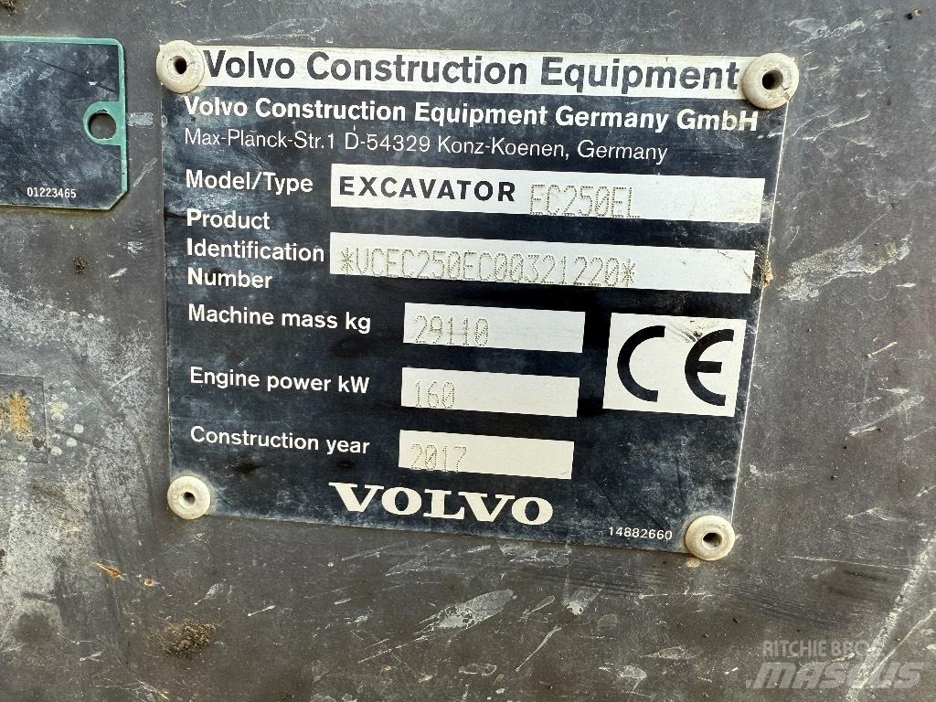 Volvo EC 250 EL Paletli ekskavatörler
