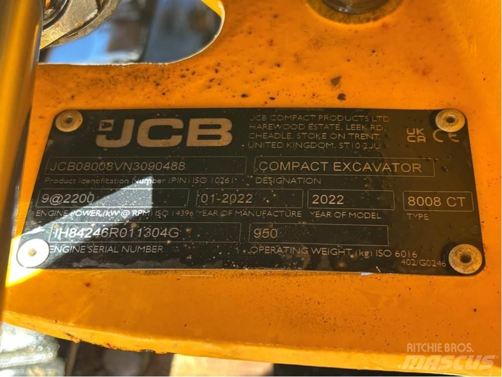 JCB MICRO 8008 Mini ekskavatörler, 7 tona dek