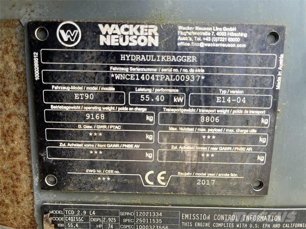 Wacker Neuson ET 90 Midi ekskavatörler 7 - 12 t