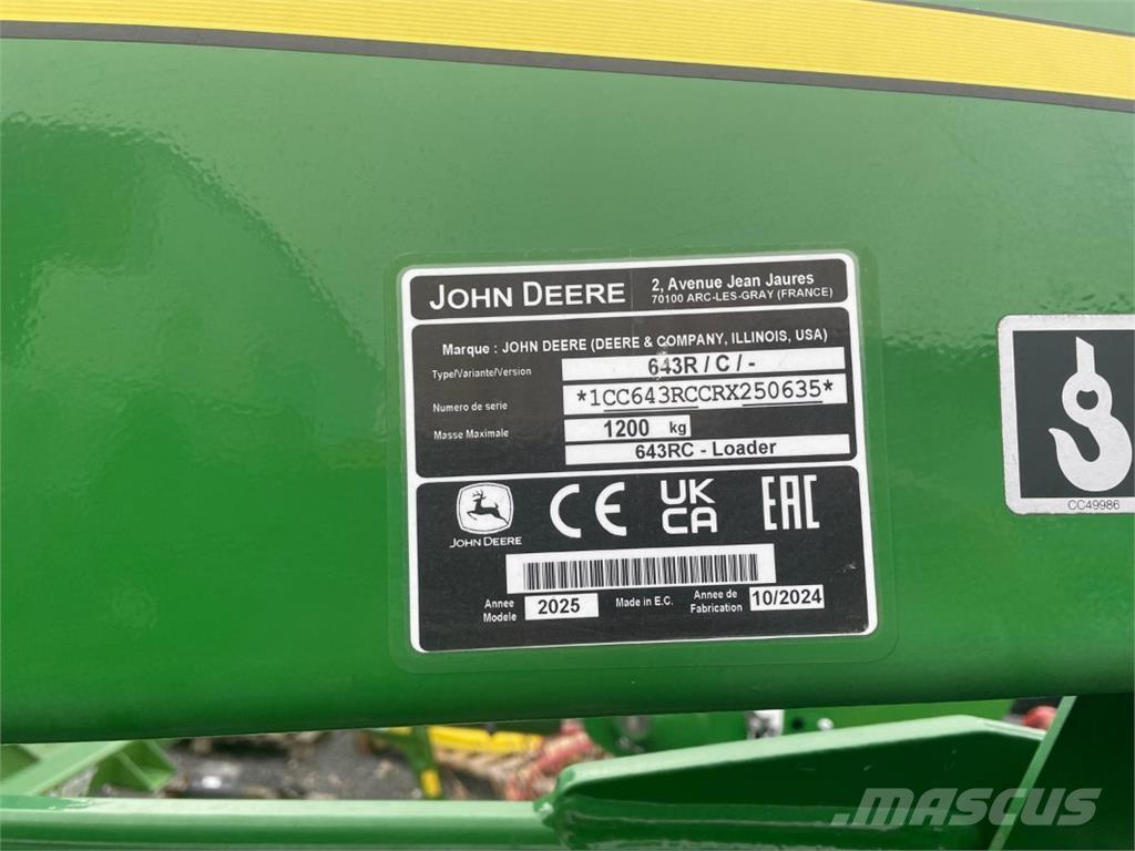 John Deere 643R Ön yükleyici ve kazicilar