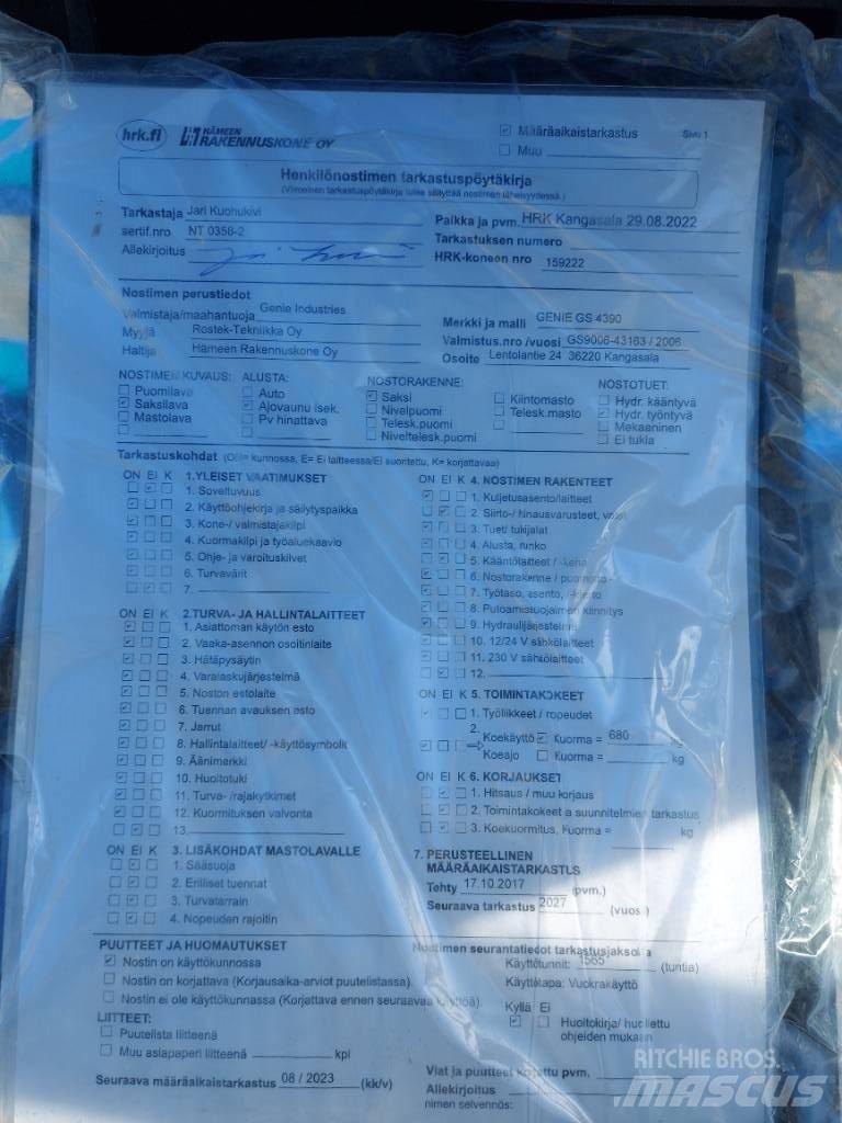 Genie GS 4390 Makasli platformlar