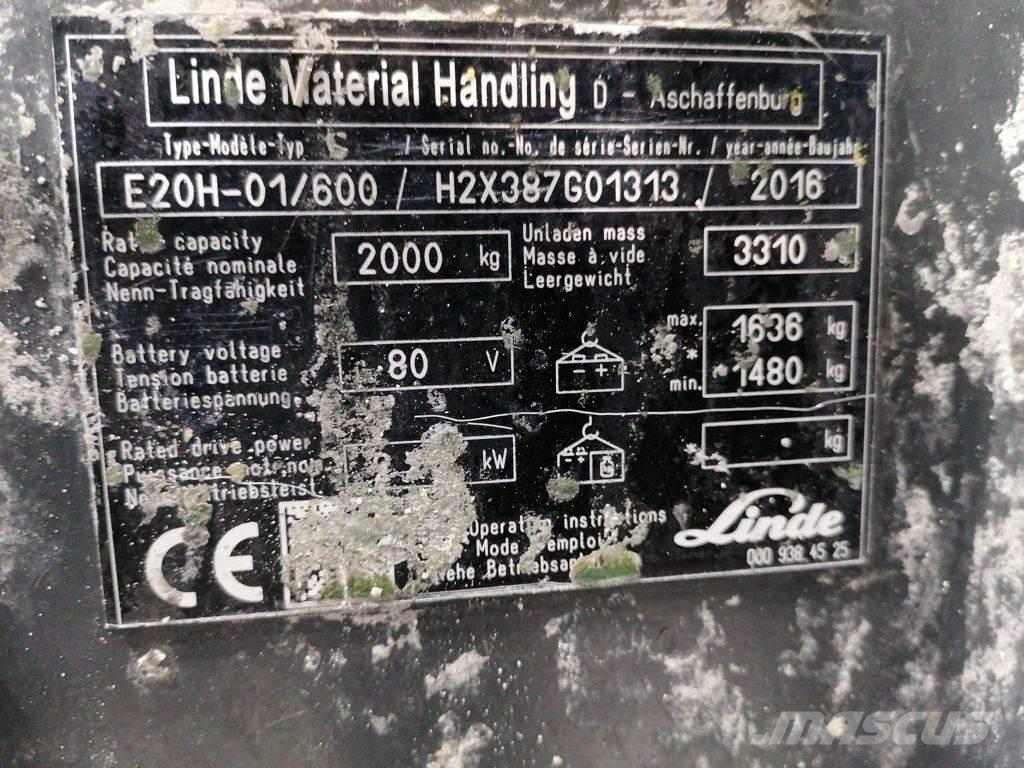 Linde E20H-01/600 Elektrikli forkliftler