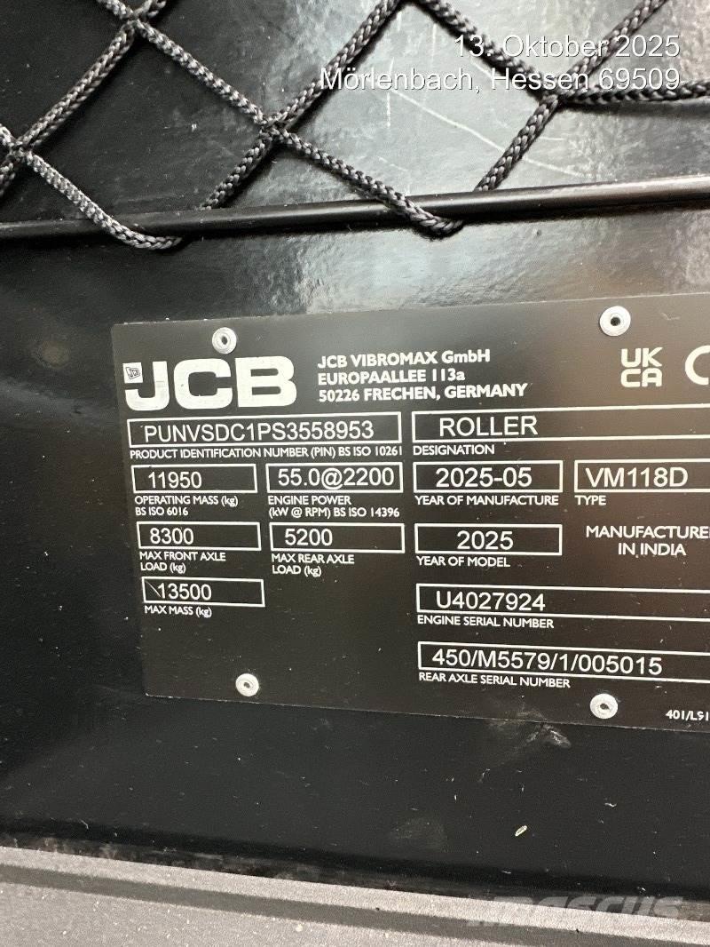 JCB VM118D Silindirler