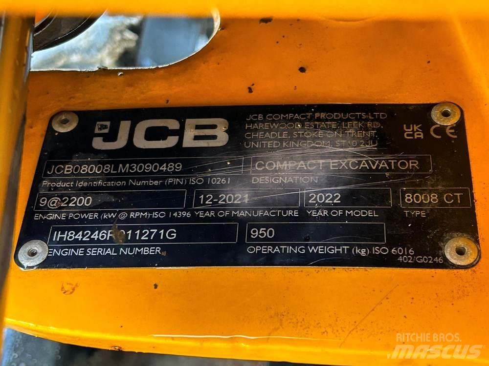 JCB 8008 Mini ekskavatörler, 7 tona dek