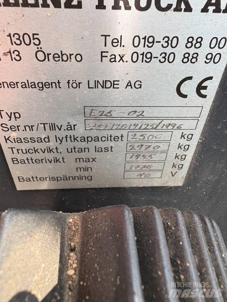 Linde E 25 Elektrikli forkliftler