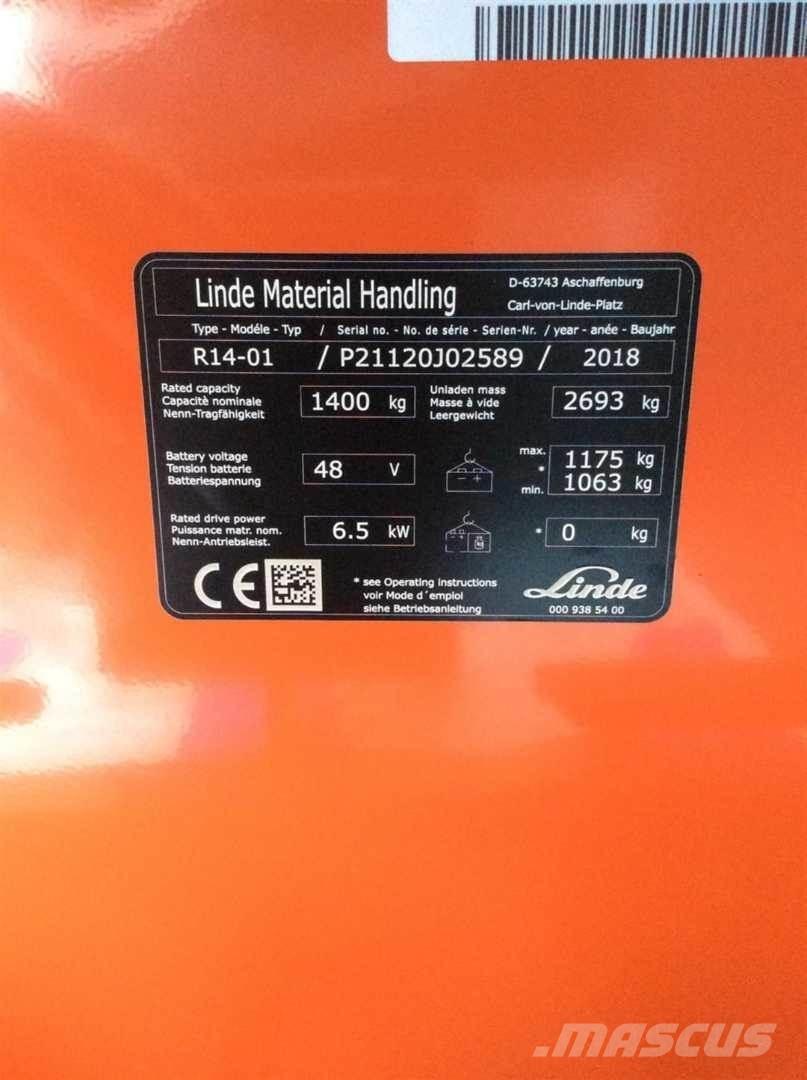 Linde R14 Reach truck - depo içi istif araçları