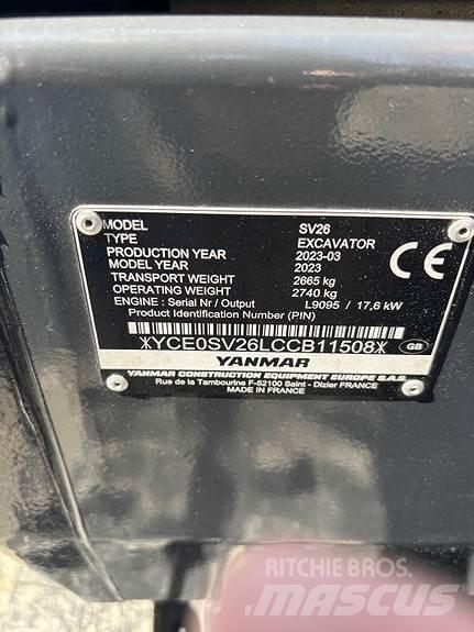 Yanmar SV26 Mini ekskavatörler, 7 tona dek