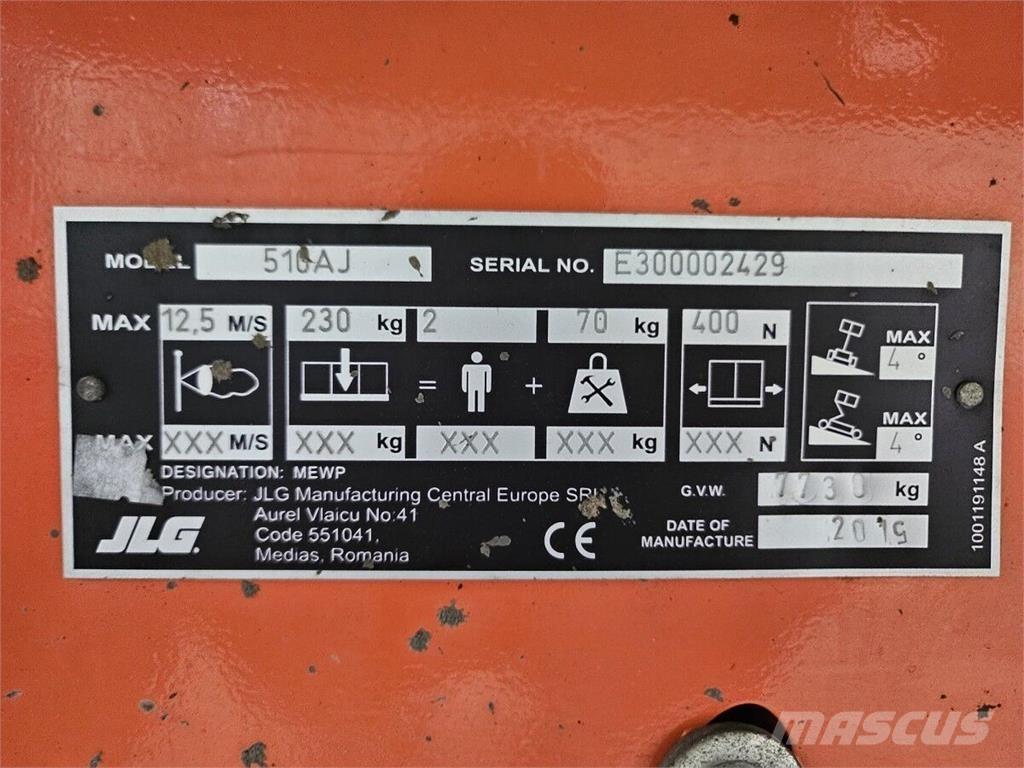 JLG 510AJ Körüklü personel platformları