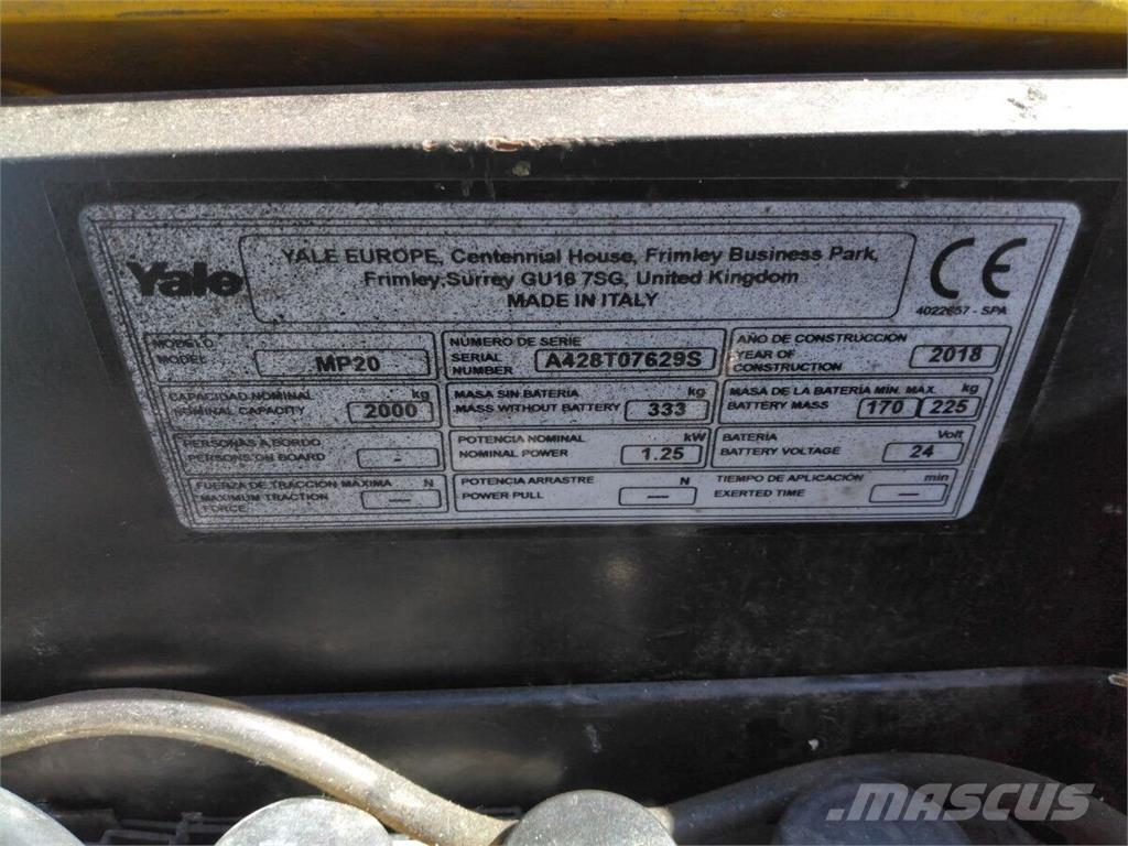 Yale MP20 Düsük seviye kaldirici