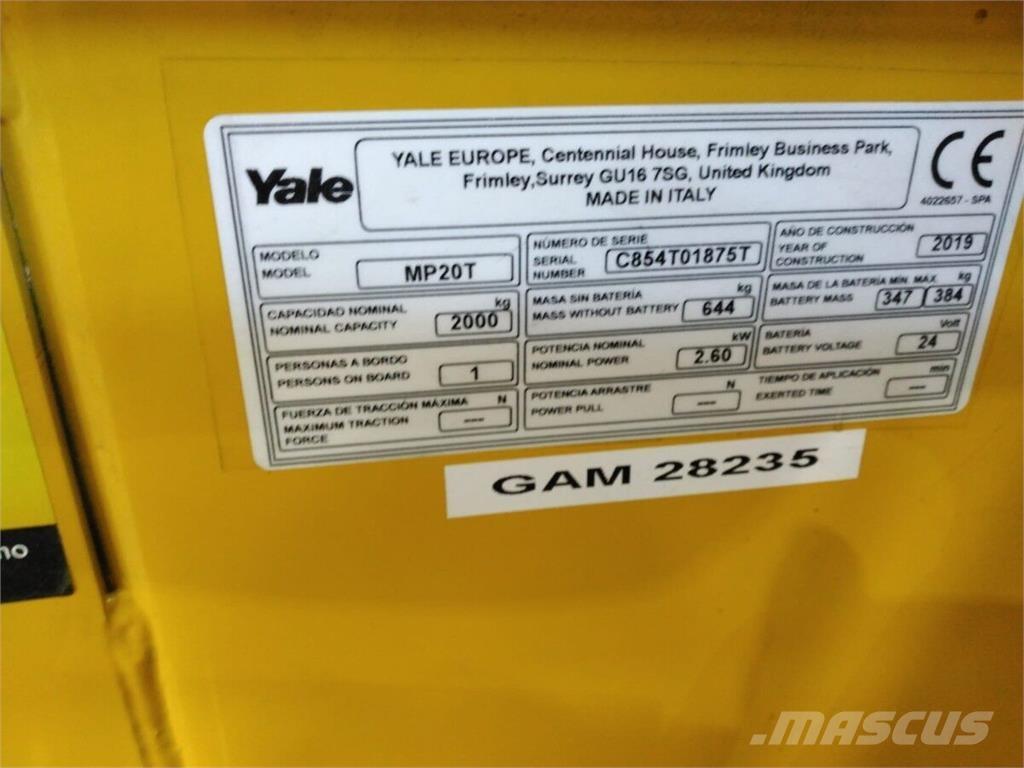 Yale MP20T Orta seviye siparis toplayici