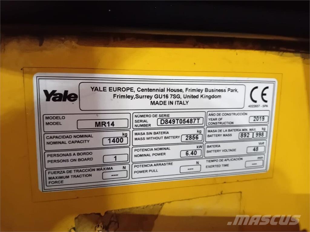 Yale MR14 Reach truck - depo içi istif araçları