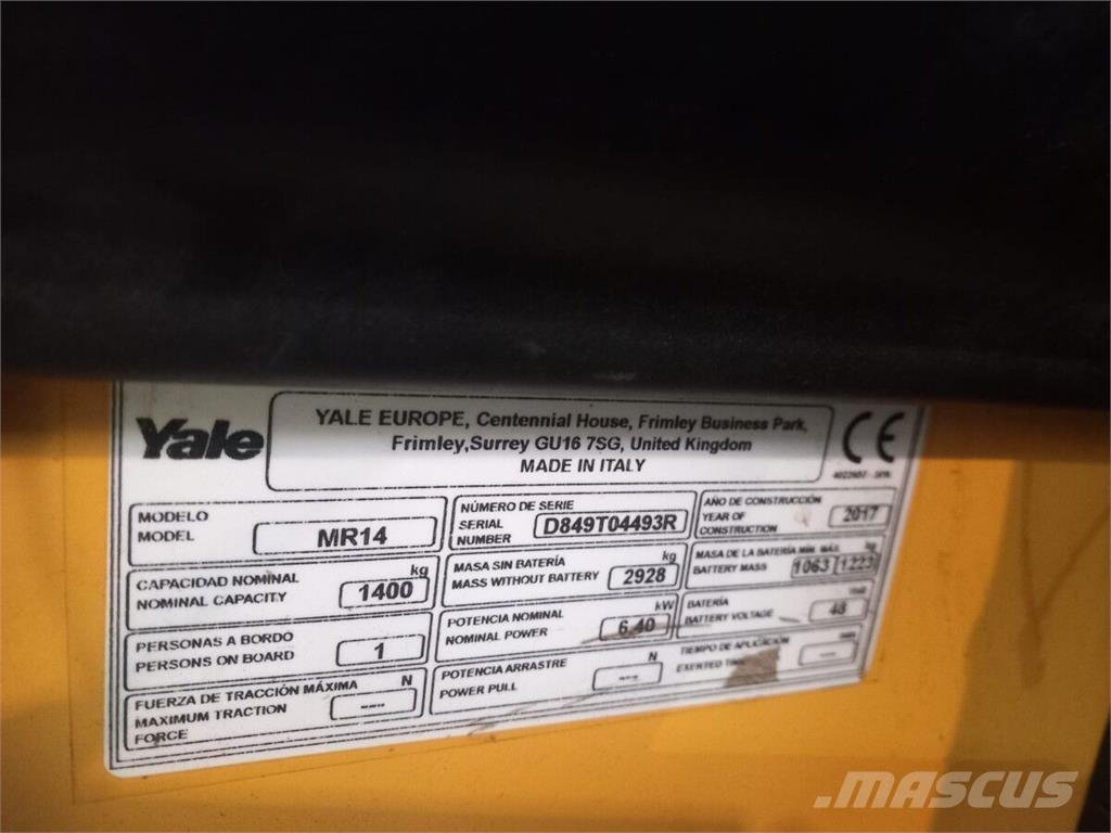 Yale MR14 Reach truck - depo içi istif araçları
