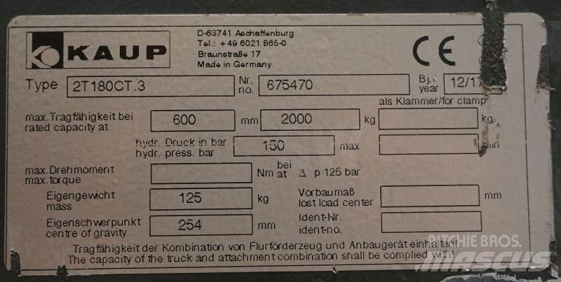 Kaup 2T180CT.3 Çatallar