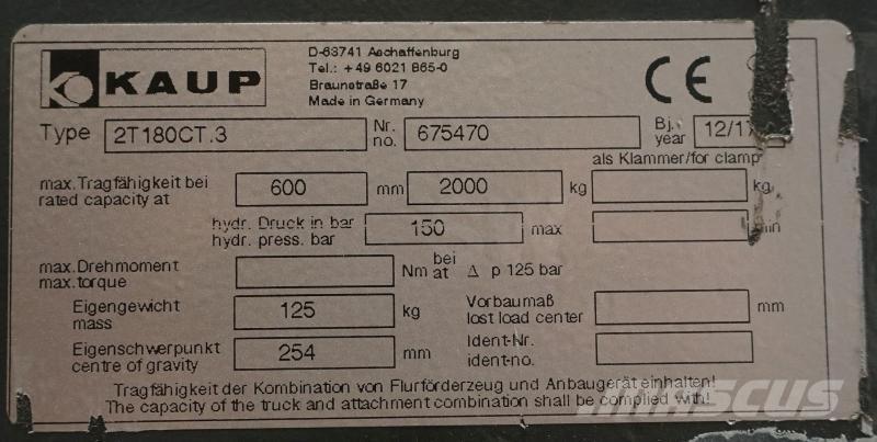 Kaup 2T180CT.3 Çatallar