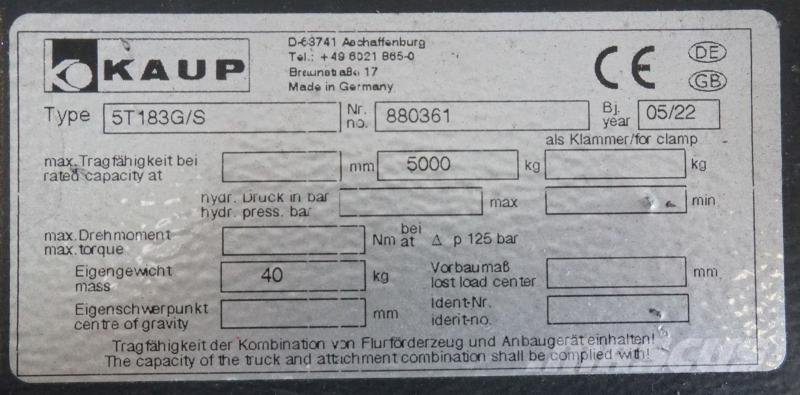 Kaup 5T183G/S Diger parçalar