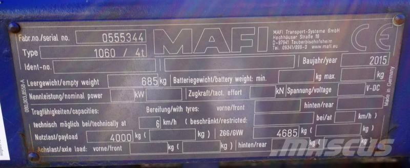 Mafi 1060 / 4t Flatbed römorklar