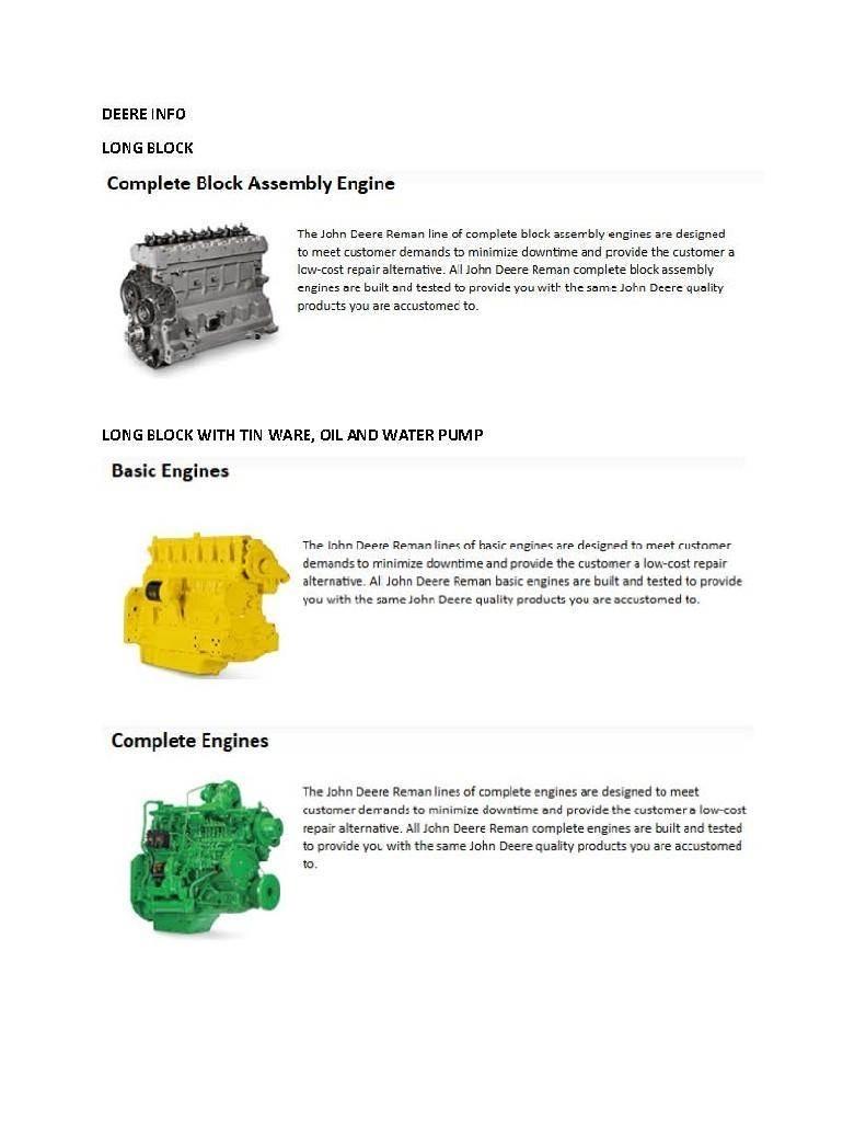 John Deere 4045 Motorlar