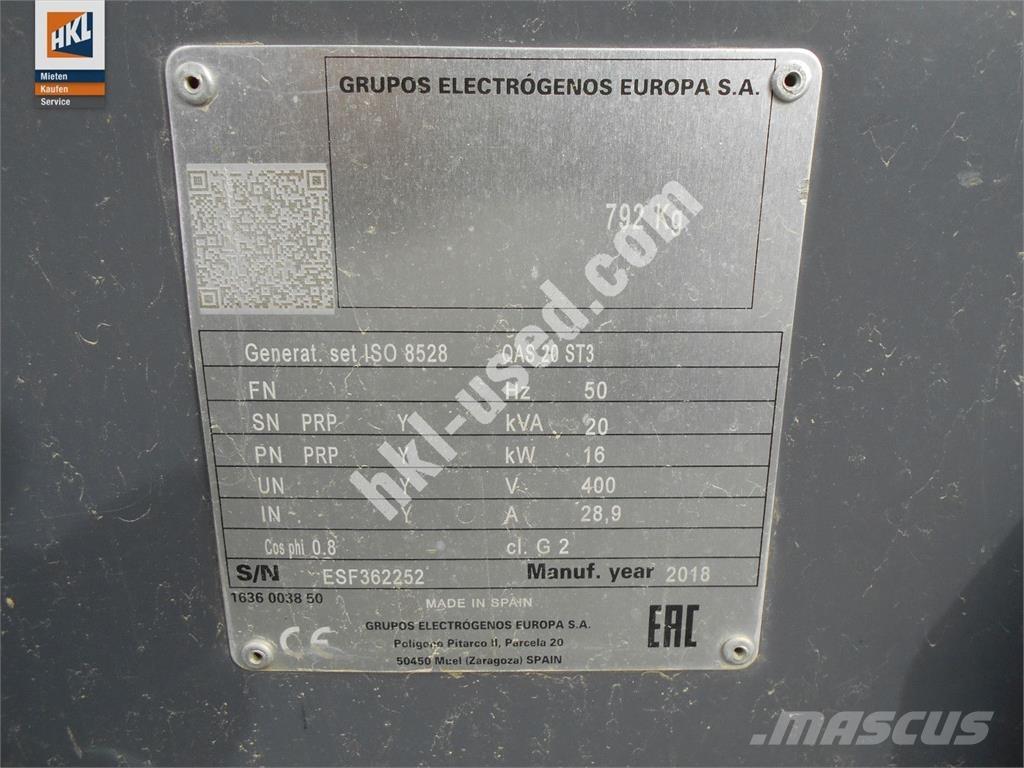 Atlas Copco QAS 20 Diğer Jeneratörler