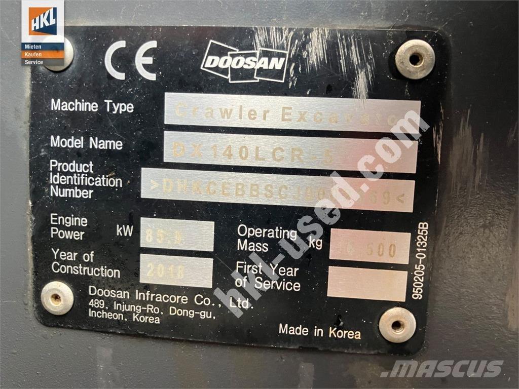 Doosan DX 140 LCR-5 Paletli ekskavatörler