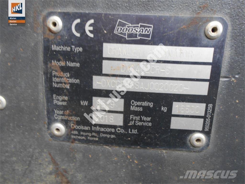Doosan DX 140 LCR-5 Paletli ekskavatörler