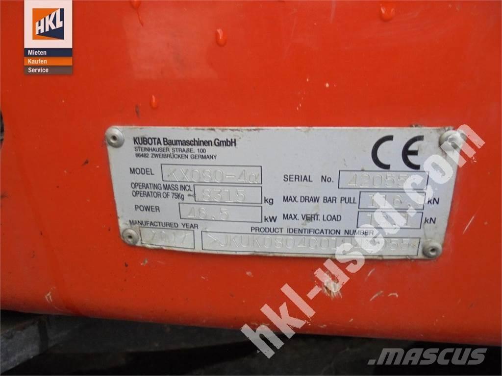 Kubota KX 080-4 Mini ekskavatörler, 7 tona dek