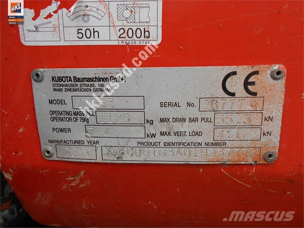 Kubota U 10-3 Mini ekskavatörler, 7 tona dek