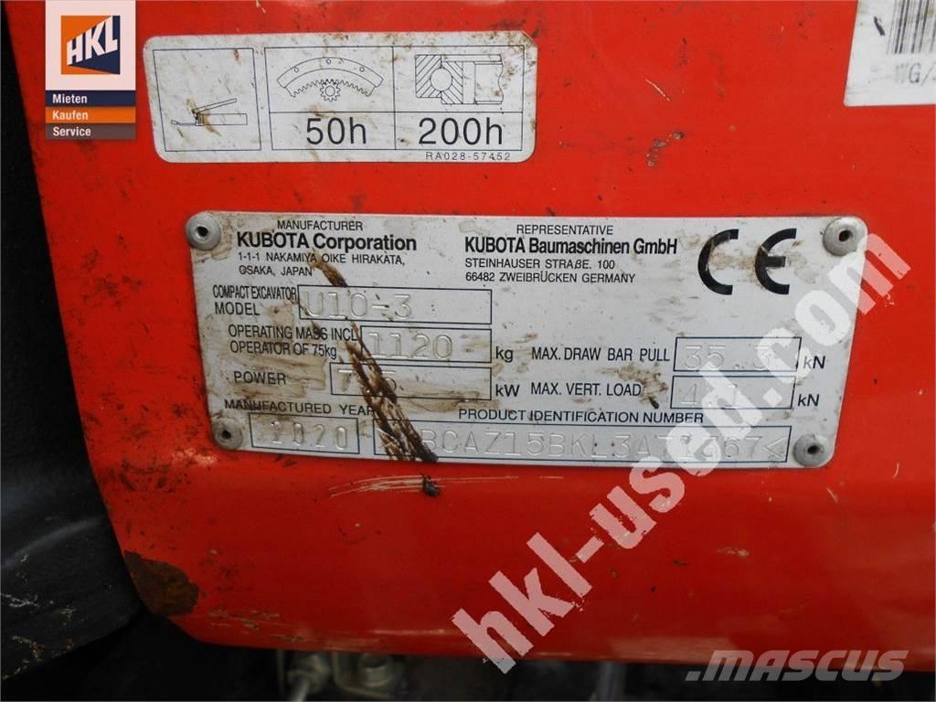 Kubota U 10-3 Mini ekskavatörler, 7 tona dek