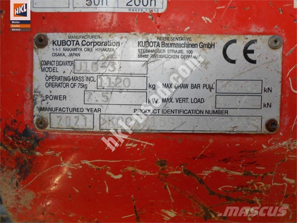 Kubota U 10-3 Mini ekskavatörler, 7 tona dek