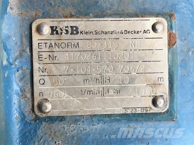 KSB 80 315 NB Pumper - 2 stk. Su pompalari
