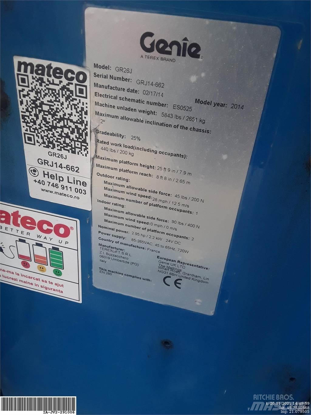 Genie GR26J Personel Platformları ve Cephe Asansörleri