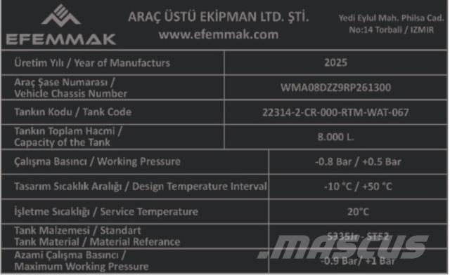 MAN TGM18.250 Su tankerleri