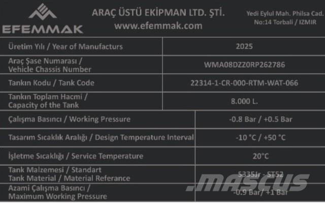 MAN TGM18.250 Su tankerleri