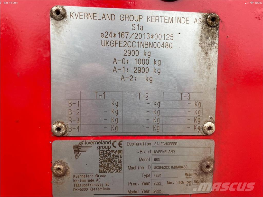 Kverneland 863 Mikser besleyiciler