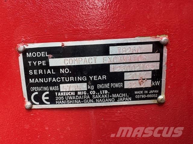 Takeuchi TB260 Midi ekskavatörler 7 - 12 t