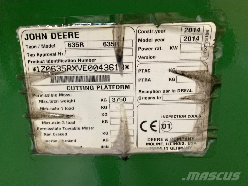 John Deere 635R Biçerdöver kafaları