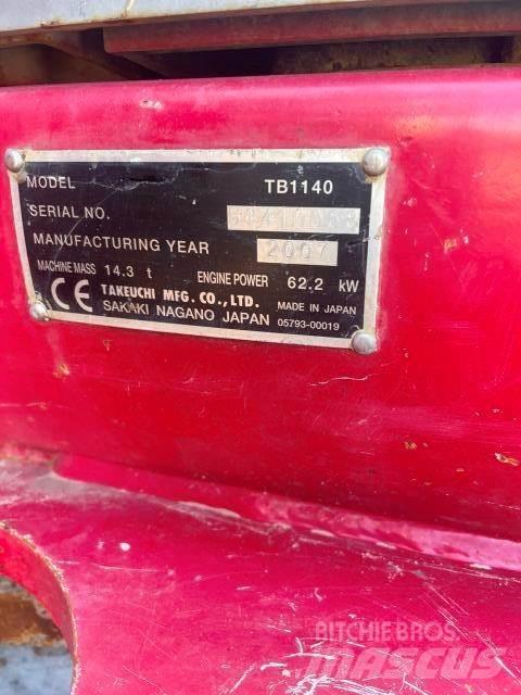 Takeuchi 1140 Mini ekskavatörler, 7 tona dek