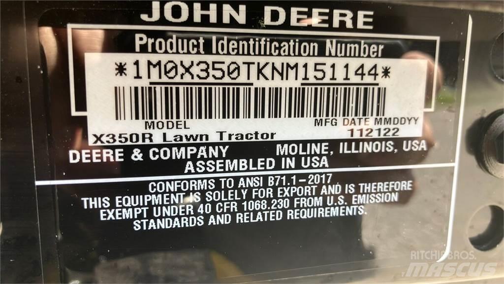 John Deere X350R Diger yol bakim makinalari