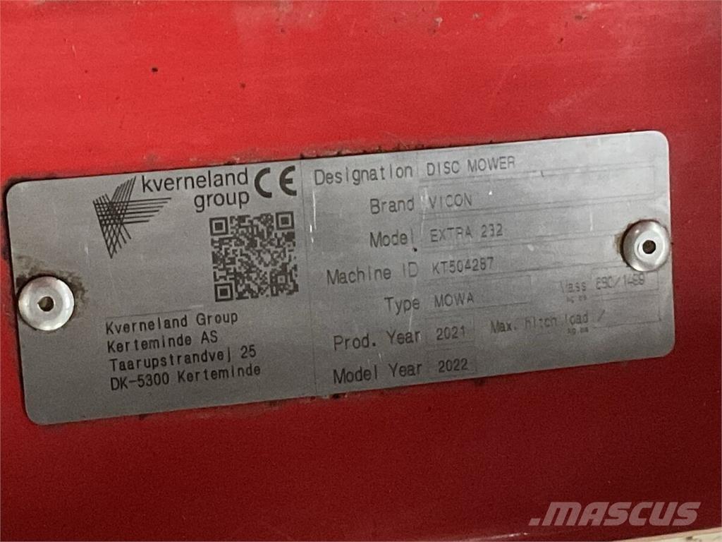 Vicon Extra 232 Çayir biçme makinalari