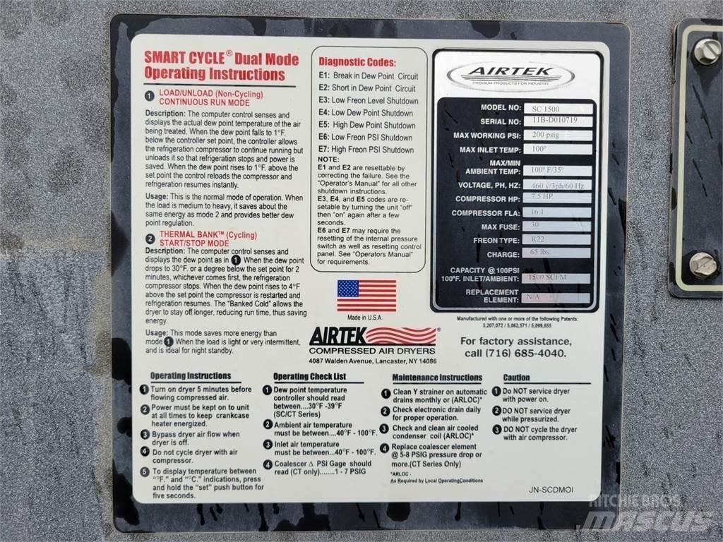  AIRTEK SC 1500 Basınçlı hava kurutucuları