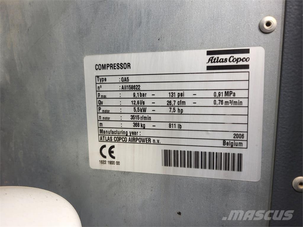 Atlas Copco GA5 Kompresörler