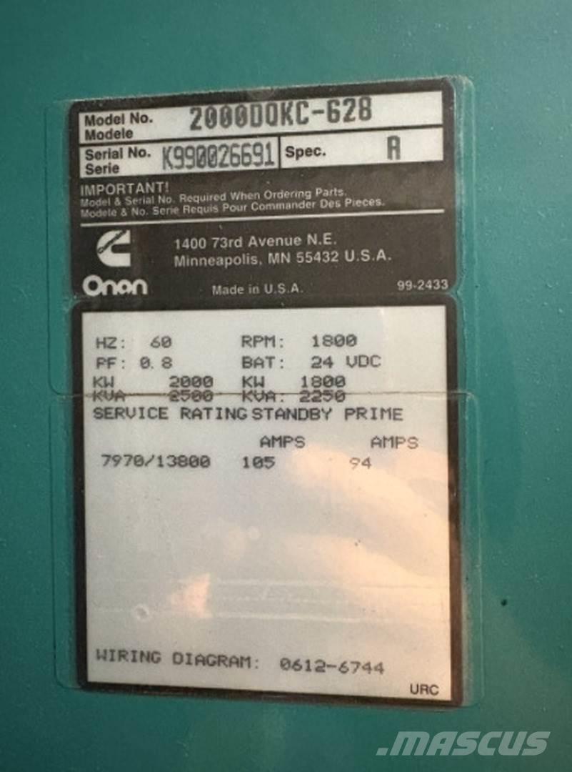 Cummins 2000DQKC-628 Dizel Jeneratörler