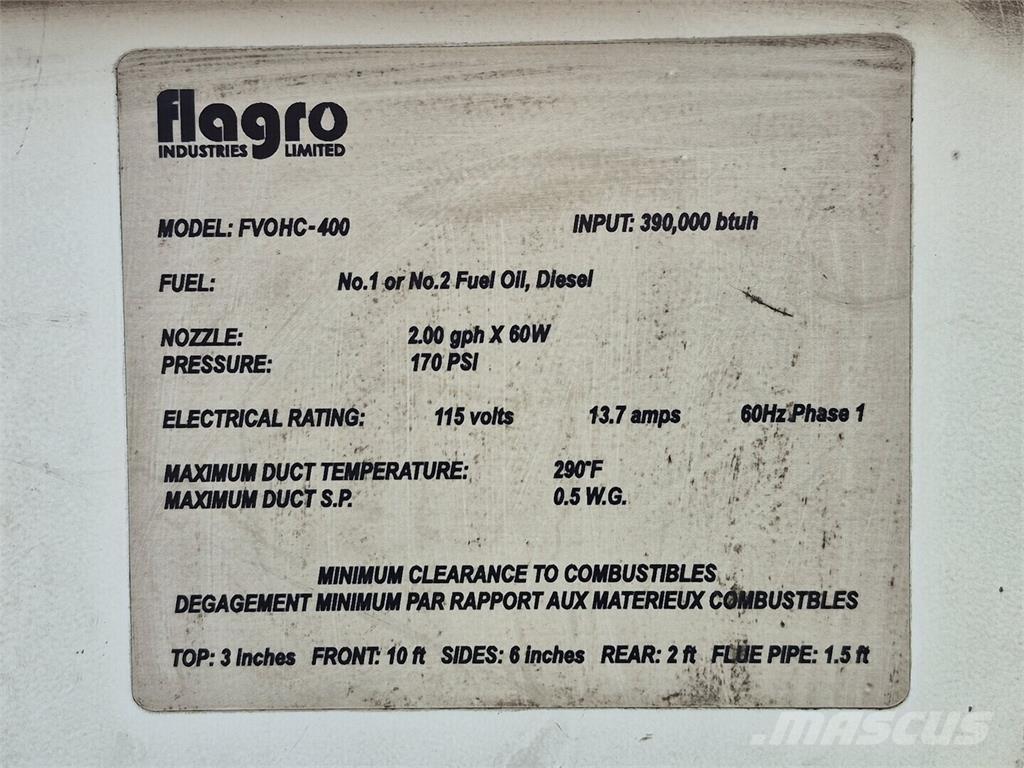 Flagro FVOHC-400 Isıtma ve çözme ekipmanı