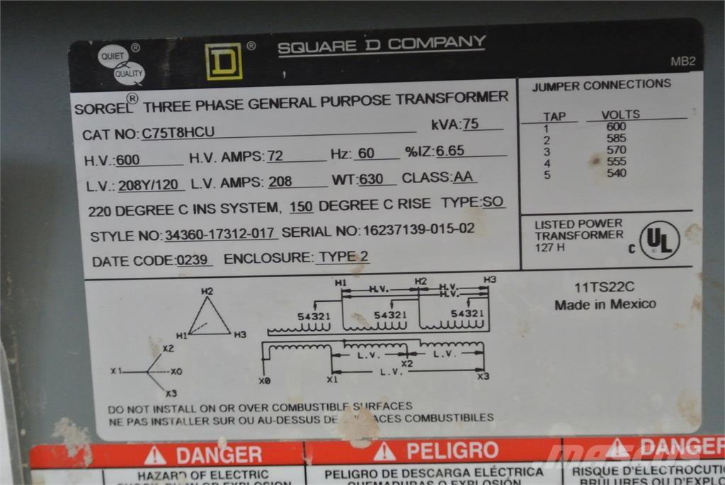  SQUARE D C75T8HCU Diger