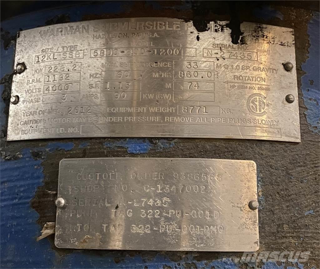 Warman 5800-600-1200 Su pompalari