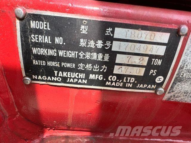 Takeuchi TB070 Mini ekskavatörler, 7 tona dek