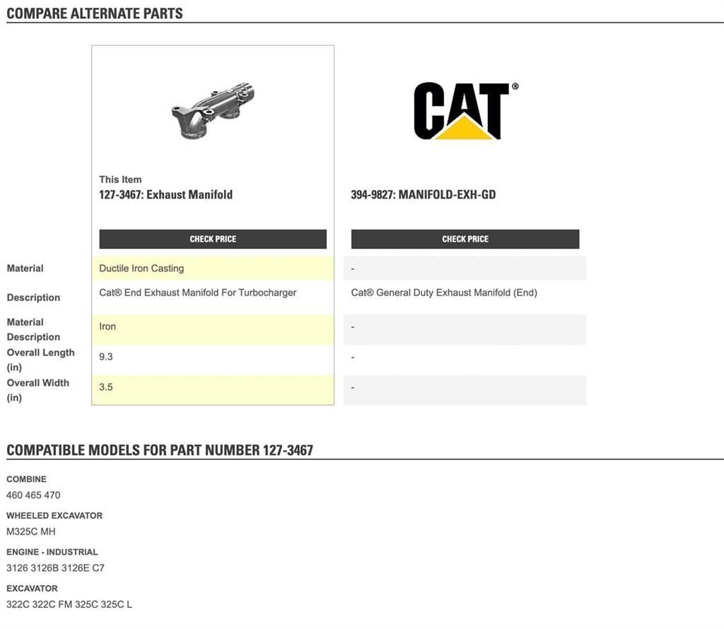 CAT 3126 Diger aksam